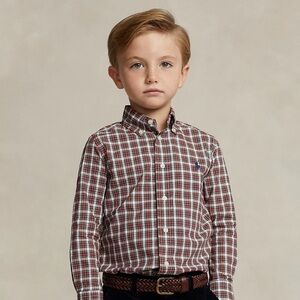 Ralph Lauren Kids Red and White Checkered Button-Down Shirt